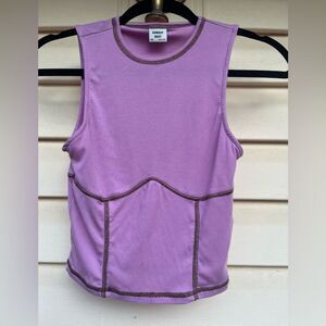 Aritzia Sunday Best lilac ribbed cropped top, sleeveless, crew neck,stretchy, S